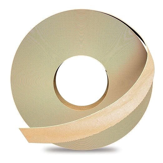 GSCIT Club Birch Edge Banding, 1 inch x 250ft roll of Veneer Edge Banding Preglued Flexible, Real Wood Tape Banding
