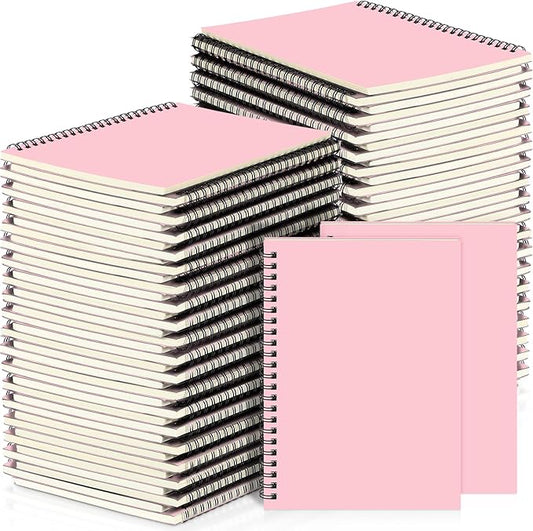 Yahenda 18 Pcs Spiral Notebook Bulk A5 Journal Lined 8.3'' x 5.5'' Writing Composition Paper Small Notepad Subject Notebook for Students Office Business Back to School Supplies (Pink)