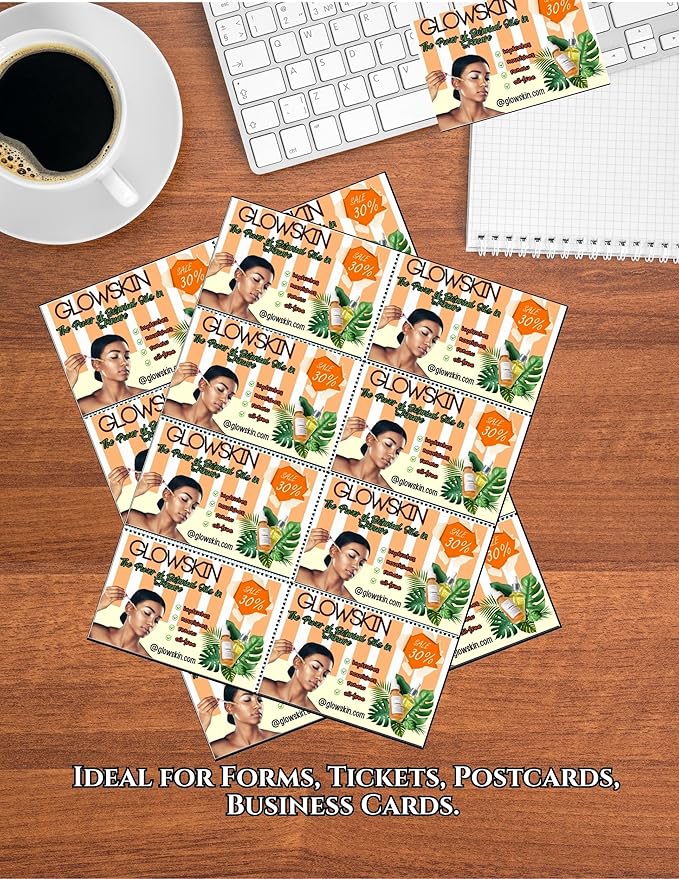 Limited Papers (TM) 8.5x11 Perforated Paper, 20/50 Pound, 75 GSM, Variety of Perforation Sizes and Colors, for Forms, Tickets, Postcards, Business Cards. (Pink, 8 up)