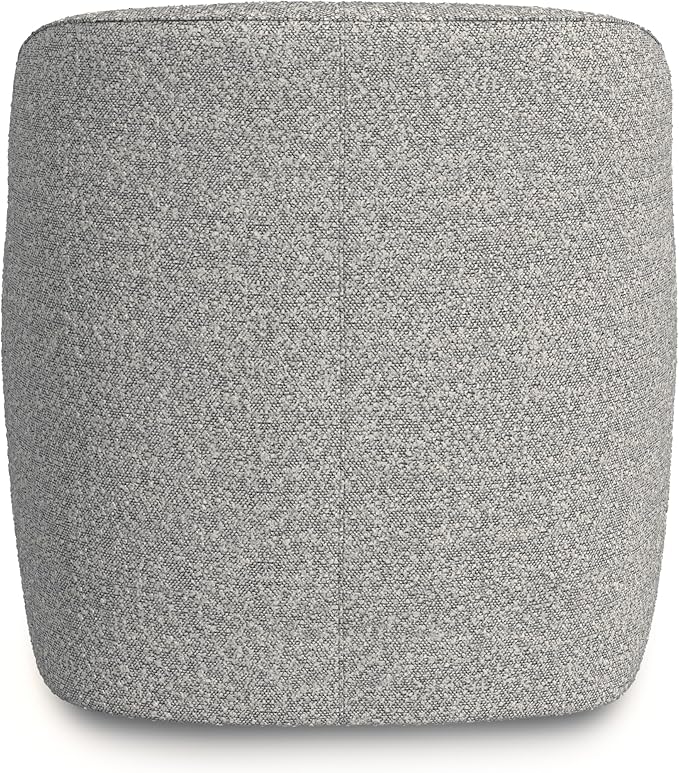 Upholstered 360° Barrel Back Swivel Chair | Accent Chairs for Living Room & Bedroom | Decorative Home Furniture, White Boucle with Gray Yarn