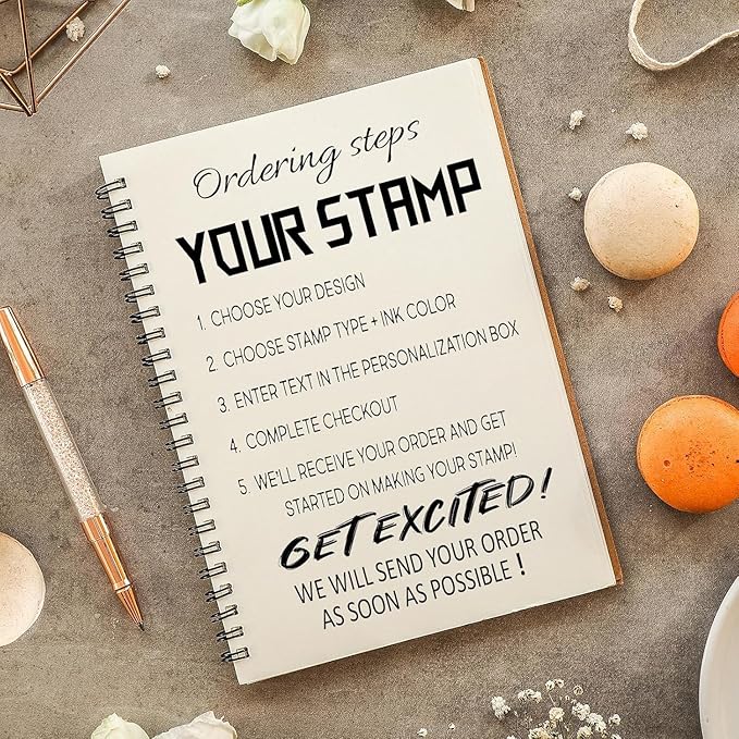 Custom Ink Stamp | Personalized Self Inking Stamp Gifts for Book Lovers, Readers, Teachers | 5 Ink Colors (Star-02)