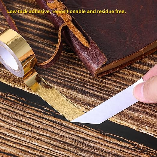 Solid Foil Washi Tape - Low Tack Self Adhesive Decorative Washi Tape Shiny Metallic Color - 3/5 Inch Wide and 66 FT Long Total, Light Green