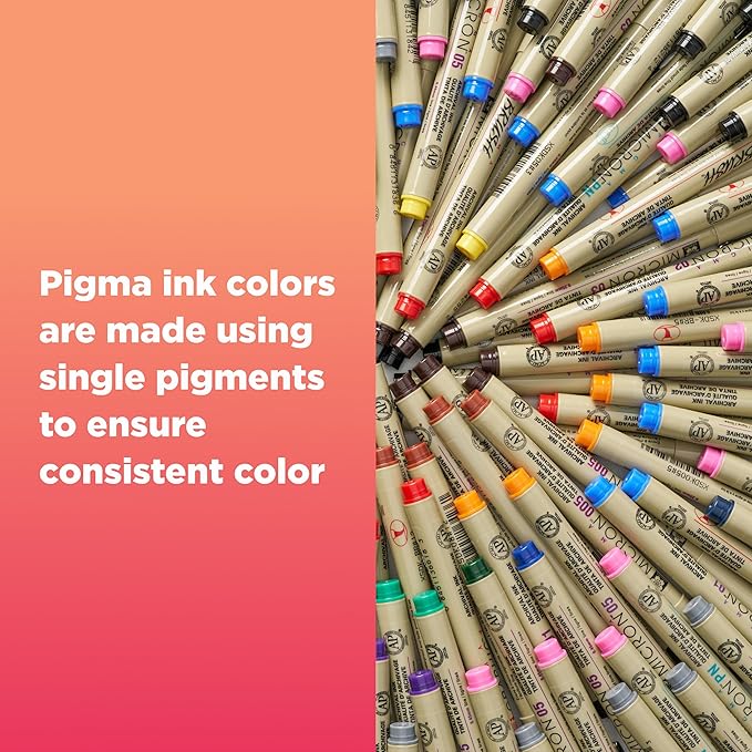 SAKURA Pigma Sketch Brush - Archival Ink Sketching Pens - Art Pens for Calligraphy, Hand Lettering & Writing - Assorted Archival Colors - 8 Pack