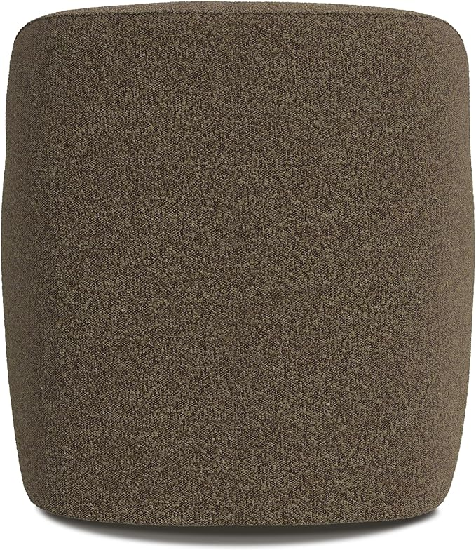 Upholstered 360° Barrel Back Swivel Chair | Accent Chairs for Living Room & Bedroom | Decorative Home Furniture, Brown Boucle