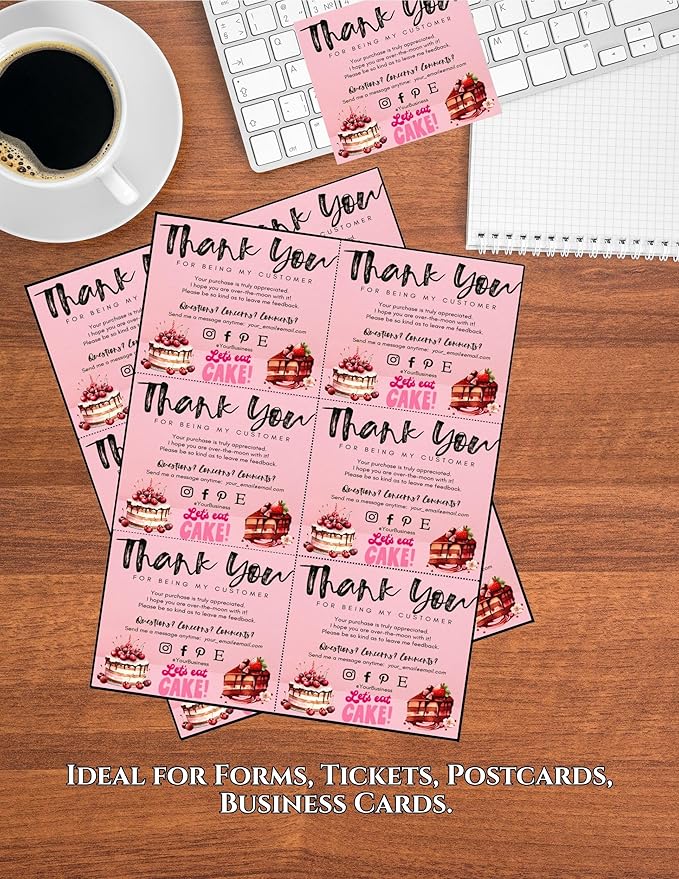 Limited Papers (TM) 8.5x11 Perforated Paper, 20/50 Pound, 75 GSM, Variety of Perforation Sizes and Colors, for Forms, Tickets, Postcards, Business Cards. (White, 6 up)