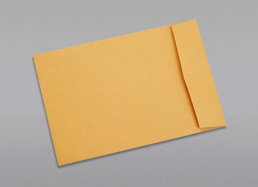 Limited Papers (TM) Booklet Envelopes, (Open Side) Brown Kraft, Gummed Seal, 28 Pound, Heavyweight, For Mailing And More. (100, 12 x 16)