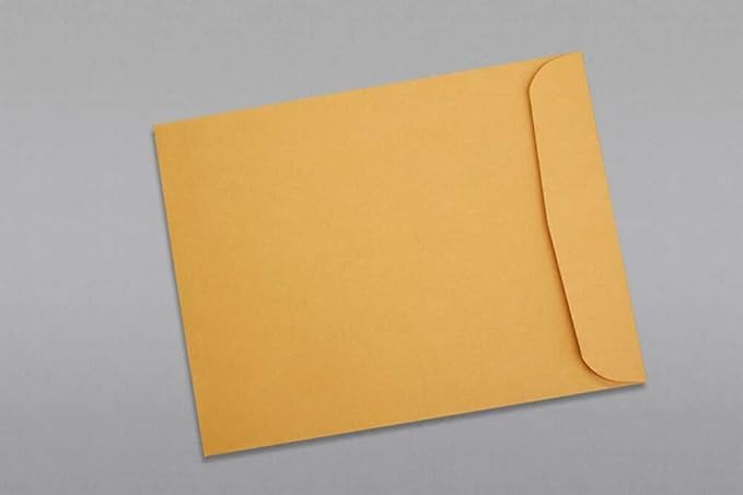 Limited Papers (TM) Booklet Envelopes, (Open Side) Brown Kraft, Gummed Seal, 28 Pound, Heavyweight, For Mailing And More. (500, 11 x 13)