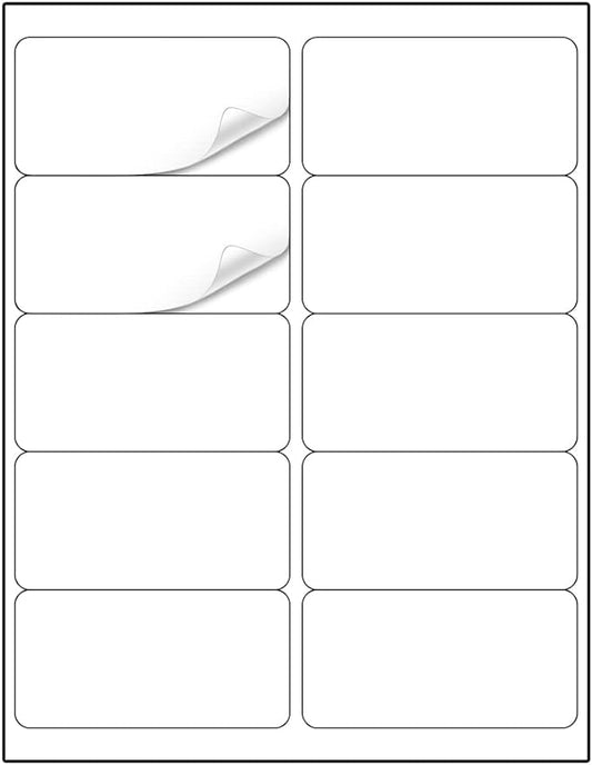 Methdic Shipping Labels 2"×4" 1000 Labels Sticker Paper for Laser/Ink Jet Printer Mailing Labels 8.5"×11" White 10 per Sheet
