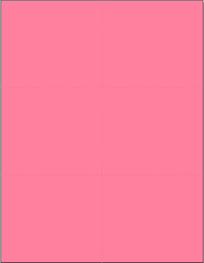 Limited Papers (TM) 8.5x11 Perforated Paper, 20/50 Pound, 75 GSM, Variety of Perforation Sizes and Colors, for Forms, Tickets, Postcards, Business Cards. (Cherry, 6 up)