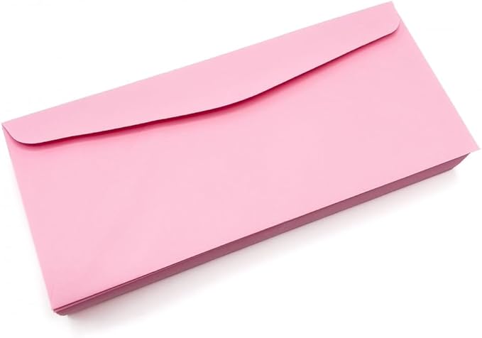 Limited Papers (TM) No. 10 Regular Standard Mailing Envelope - Pastel - Soft - 24 Pound (4.8 inch x 9.5 inch) - Announcement, Invoices, Checks, Letters, Contracts, Business Envelopes (Pink, 1000)