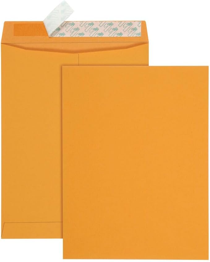 Quality Park 10 x 13 Catalog Envelopes with Self Seal Closure, 28 lb Brown Kraft, Great Option for Mailing, Storage and Organizing, 100 per Box (44762)