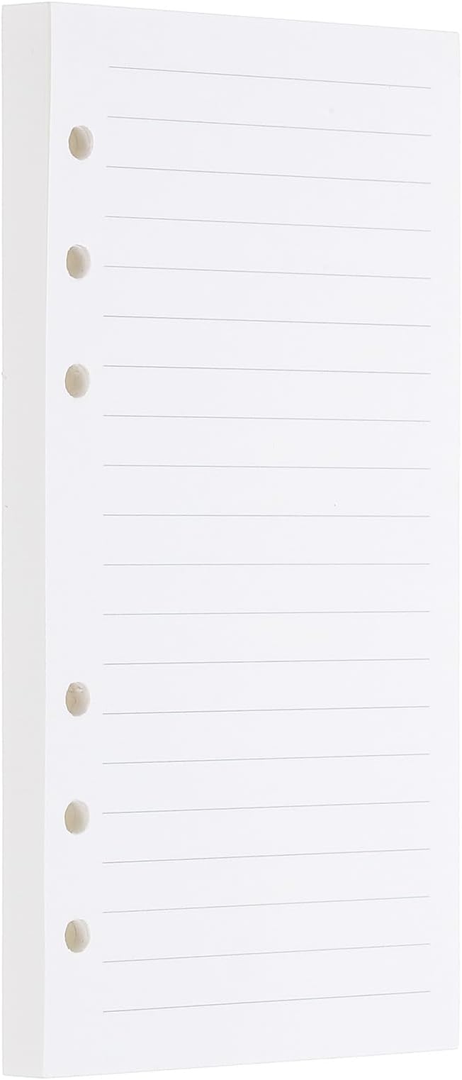 PATIKIL A6 Ruled Refills Inserts 6-Ring Binder Loose Leaf Planner Filler Paper Planner Inserts, 80 Sheets/160 Pages, Lined, White