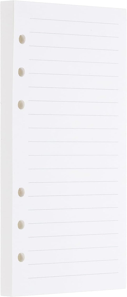 PATIKIL A6 Ruled Refills Inserts 6-Ring Binder Loose Leaf Planner Filler Paper Planner Inserts, 80 Sheets/160 Pages, Lined, White