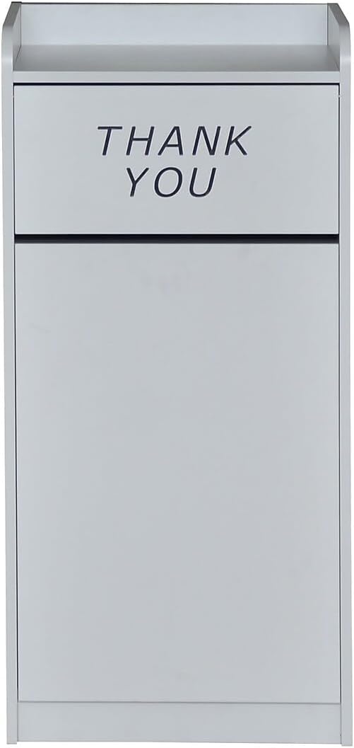 Flash Furniture Wood Tray Top Receptacle, Set of 1, Gray