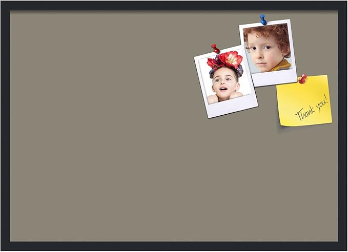 PinPix 34x24 Inch Cork Bulletin Board. This Decorative Framed Pin Board Comes with Pewter Design and a Satin Black Frame. Ideal for Home Office Decor or Message Board (PinPix-1812)