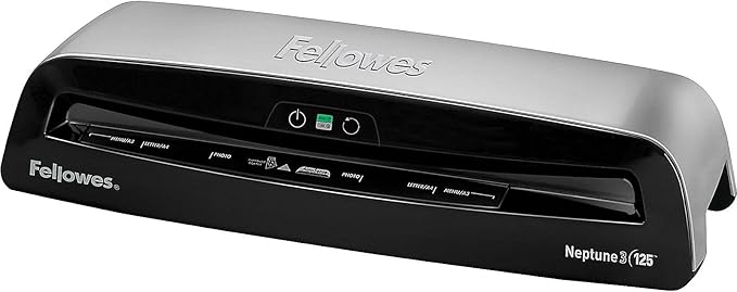 Fellowes Neptune 3 125 Laminator with 10 Pouches, 12.5 Inch (5721401), Silver, Black