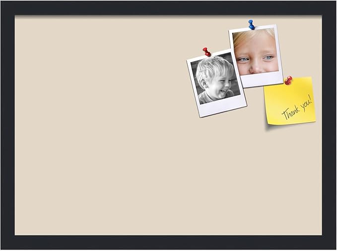 PinPix 21x15 Inch Cork Bulletin Board. This Decorative Framed Pin Board Comes with Desert Pastel Design and a Satin Black Frame. Ideal for Home Office Decor or Message Board (PinPix-1815)