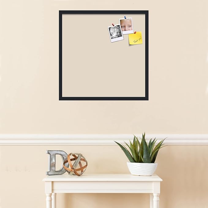 PinPix 24x24 Inch Cork Bulletin Board. This Decorative Framed Pin Board Comes with Desert Pastel Design and a Satin Black Frame. Ideal for Home Office Decor or Message Board (PinPix-1815)