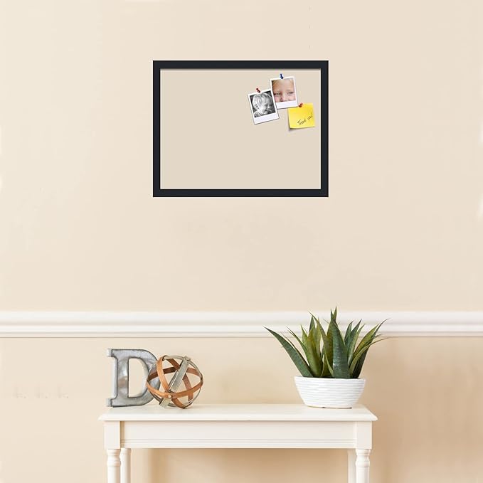 PinPix 20x15 Inch Cork Bulletin Board. This Decorative Framed Pin Board Comes with Desert Pastel Design and a Satin Black Frame. Ideal for Home Office Decor or Message Board (PinPix-1815)