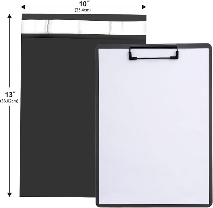 Poly Mailers 10x13 Inch 200 Pcs, Black Shipping Bags, Mailing Envelopes with Self Seal Adhesive Strip, Waterproof and Tear-Proof Poly Bags for Non-Fragile Items