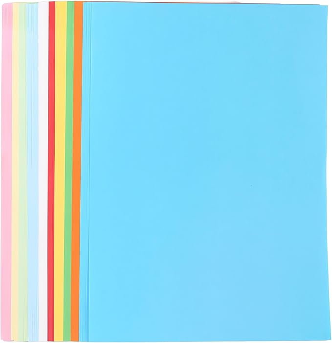 M&G 100 Sheets Colored Copy Printing Paper Assorted Colors, 8.3 X 11.7 in Construction Paper for Card Making Scrapbooking Kids School Office DIY Craft