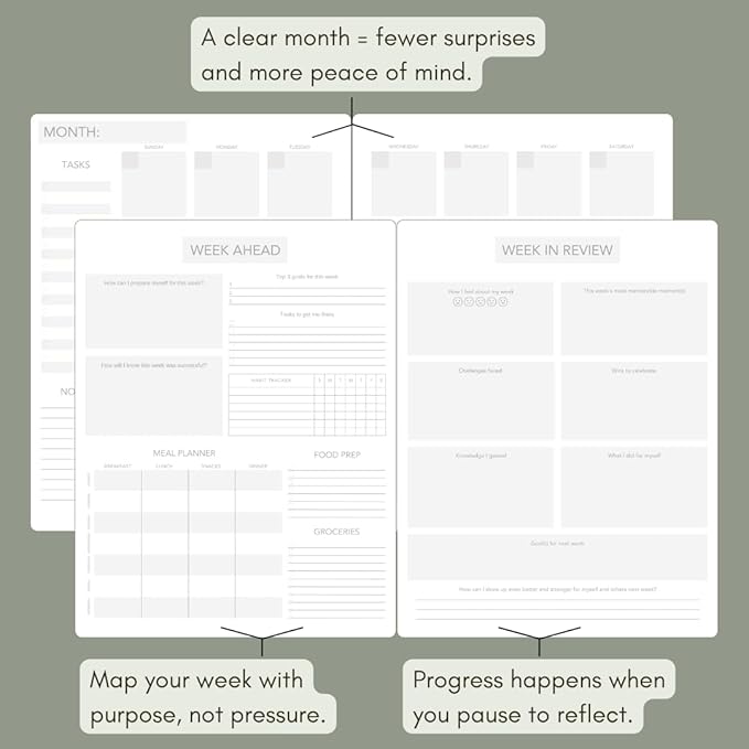 Pland Studio 90-Day Productivity Planner – Forest Sage Hardcover | Undated Daily Journal with Habit Tracker, Vision Board, and Focused Goal Setting for Entrepreneurs, Creatives & Busy Professionals