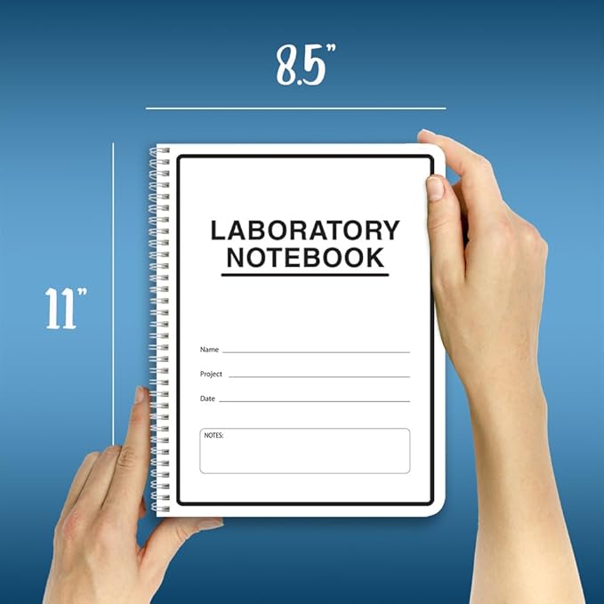 BookFactory Carbonless Lab Notebook/Laboratory Duplicator Book (Scientific Grid Format) - Contains Carbon Copies 8.5" x 11". 100 Sets of Pages, 200 Sheets Total [Wire-O Bound] (LAB-100-WTG-D)