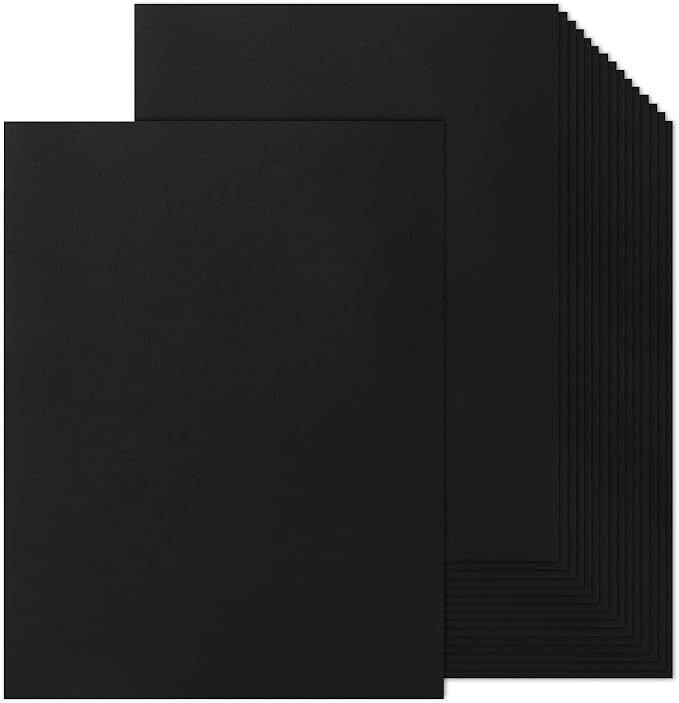 100 Sheets Black Cardstock 8.5 x 11 Thick Paper, Goefun 80lb Card Stock Printer Paper for Halloween, Invitations, Scrapbooking, Crafts, DIY Cards