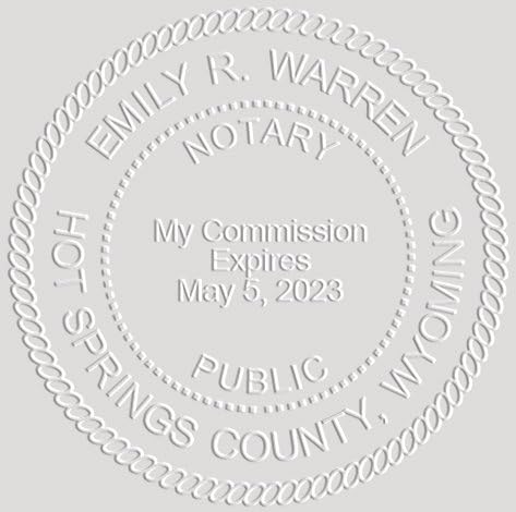 MaxMark Notary Seal Round Pink Embosser for Wyoming State - Includes Gold Burst Seal Labels (50 Count)