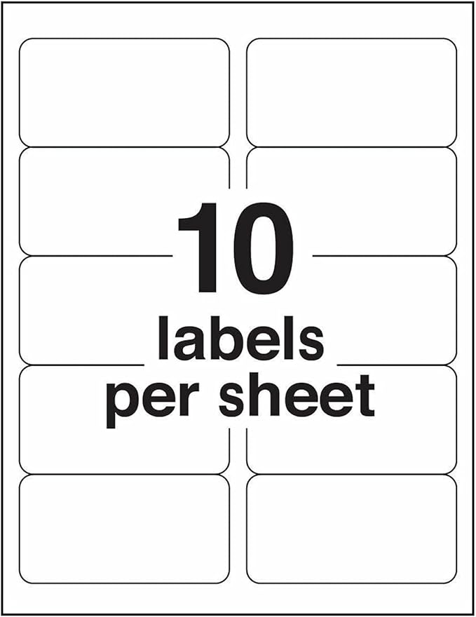 Coopaty 2 x 4 inch Shipping Labels, FBA 10 Up Address Mailing Label White Blank for Laser Inkjet Printer (200 Sheets, 2000 Labels)