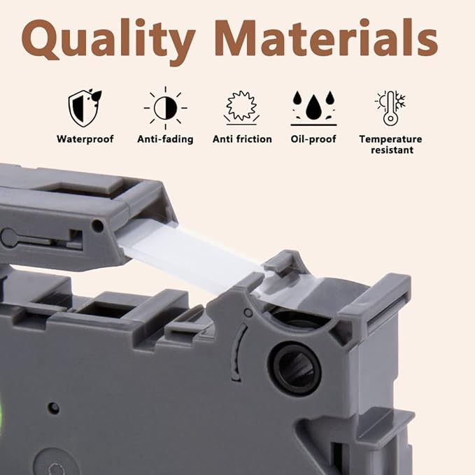 Hehua Tze Tz Tape 9mm 0.35 Laminated Black Tape Compatible for Brother P-Touch TZe-325 TZe325 TZ-325 TZ325 Label Tape for Ptouch PT D210 D200 D220 H110, 3/8'' x 26.2ft White on Black, 3 Pack