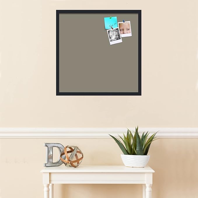 PinPix 24x24 Inch Cork Bulletin Board. This Decorative Framed Pin Board Comes with Pewter Design and a Satin Black Frame. Ideal for Home Office Decor or Message Board (PinPix-1812)