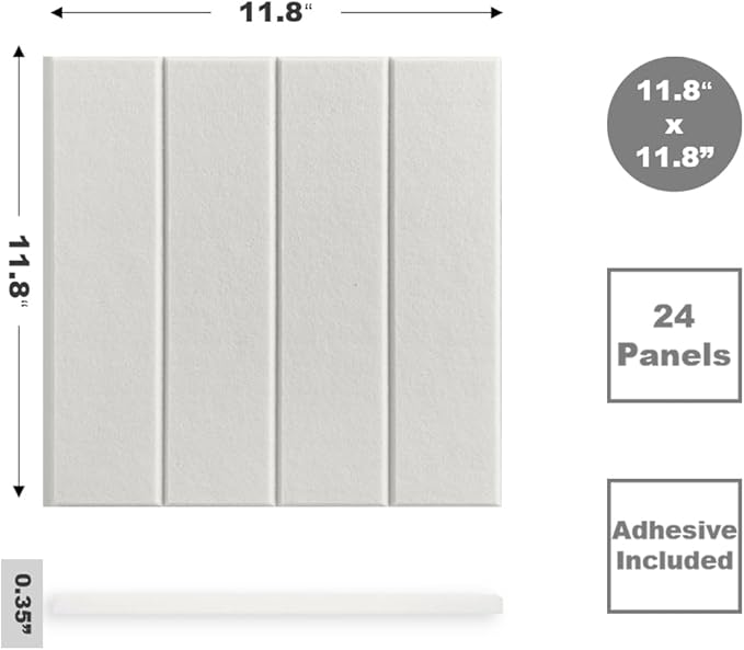 Large Cork Board Alternative - 24-Pack Felt Wall Tiles with Safe Removable Adhesive Tabs, Cork Wall Tiles Bulletin Board Home Office Essentials - Warm White