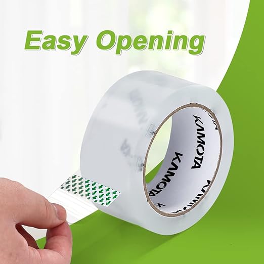 KAMOTA Packing Tape, 24 Rolls Heavy Duty Clear Packaging Tape for Shipping Packaging Moving Sealing, 1.88 inches Wide, 65 Yards Per Roll, Total 1560 Yards with 4 Dispensers