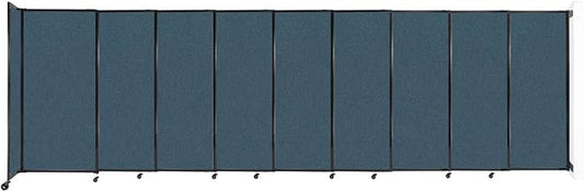 Wall-Mounted Sliding StraightWall Room Divider | Adjustable Widths | Locking Wheels | Room Separator | Up to 19'9" Wide x 6' Tall Caribbean Fabric Panels