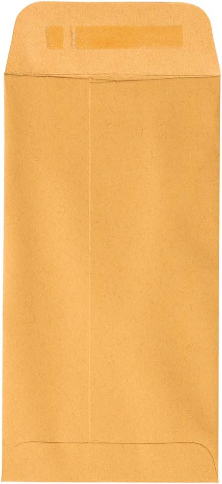 JAM PAPER #7 Coin Business Envelopes with Peel and Seal Closure - 3 1/2 x 6 1/2 - Brown Kraft Manila - 50/Pack