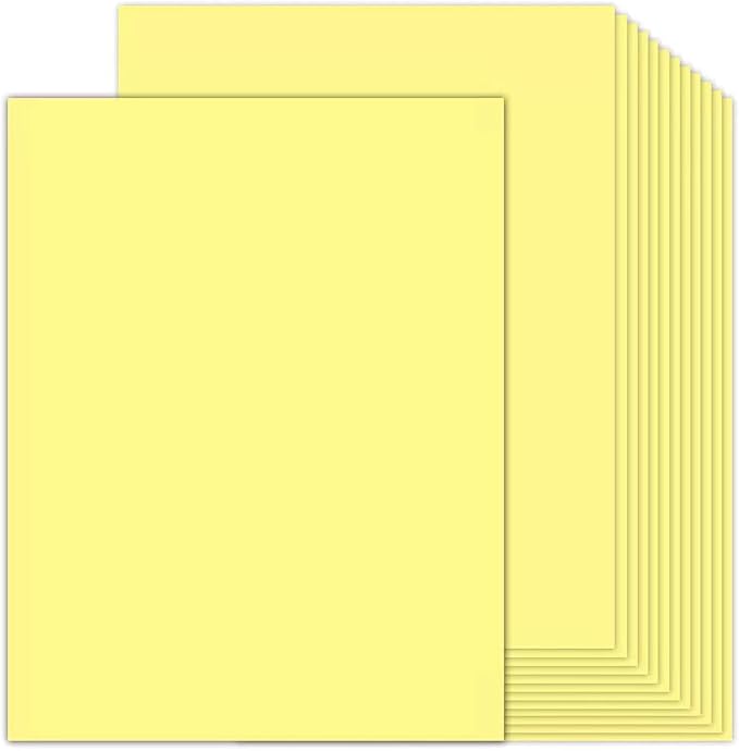 100 Sheets Yellow Cardstock 8.5 x 11 Thick Paper, Goefun 80lb Card Stock Printer Paper for Invitations, Menus, Wedding, DIY Cards