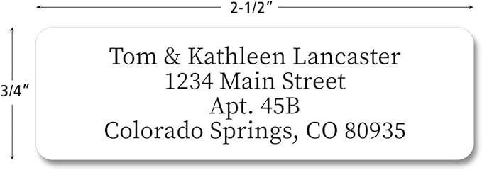 Colorful Images Solid Gloss White Rolled Return Address Mailing Labels with Dispenser, Customize with Name & Shipping Address, 500 Self Adhesive, Easy Peel Sticker Label Roll, 3/4" x 2 1/2"