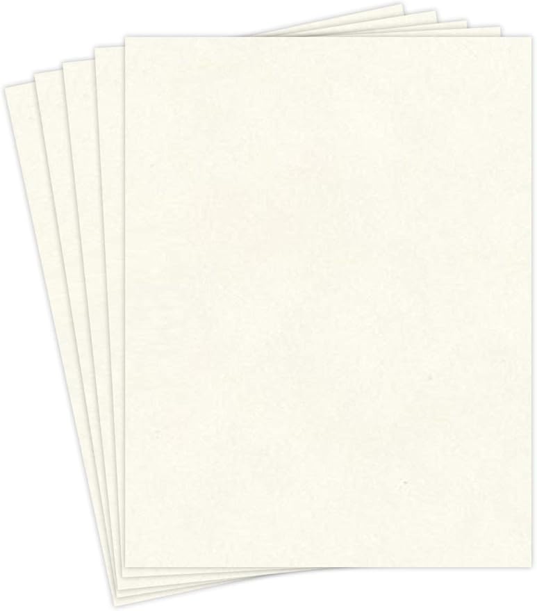 New White Stationery Parchment Recycled Paper | 65Lb Cover Cardstock | 8.5” x 11” Inches | 50 Sheets Per Pack
