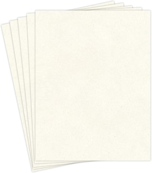New White Stationery Parchment Recycled Paper | 65Lb Cover Cardstock | 8.5” x 11” Inches | 50 Sheets Per Pack