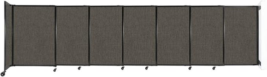 Wall-Mounted Sliding StraightWall Room Divider | Adjustable Widths | Locking Wheels | Room Separator | Up to 15'6" Wide x 4' Tall Mocha Fabric Panels