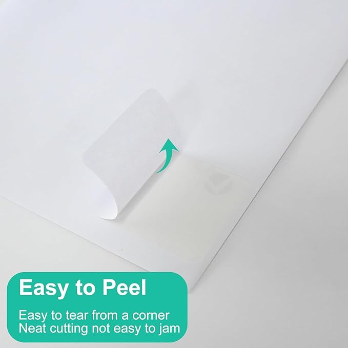 L LIKED 2" x 4" Label Stickers, Printable White 500 Sheets for Laser/Inkjet Printing - Matte White, 10 per Sheets (5000 Labels)