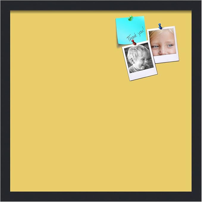 PinPix 18x18 Inch Cork Bulletin Board. This Decorative Framed Pin Board Comes with Honey Pastel Design and a Satin Black Frame. Ideal for Home Office Decor or Message Board (PinPix-1810)