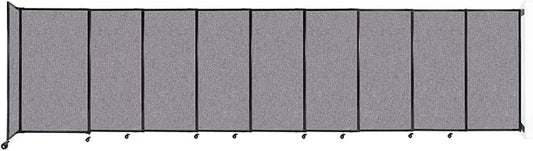 Wall-Mounted Sliding StraightWall Room Divider | Adjustable Widths | Locking Wheels | Room Separator | Up to 19'9" Wide x 5' Tall Cloud Gray Fabric Panels