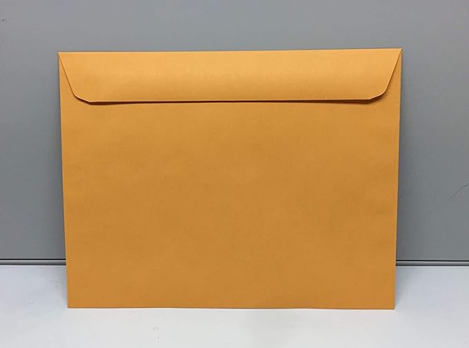 Limited Papers (TM) Booklet Envelopes, (Open Side) Brown Kraft, Gummed Seal, 28 Pound, Heavyweight, For Mailing And More. (1000, 10 x 15)