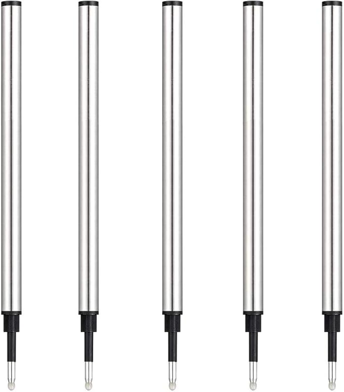 HeTaoCat Gel Rollerball Pen Refills, Roller Ball Fine Point 0.5mm, Black Ink Refill Pack of 5 - Replaceable Ballpoint Pen Refills Medium Point (Red)