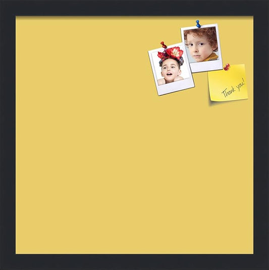 PinPix 15x15 Inch Cork Bulletin Board. This Decorative Framed Pin Board Comes with Honey Pastel Design and a Satin Black Frame. Ideal for Home Office Decor or Message Board (PinPix-1810)