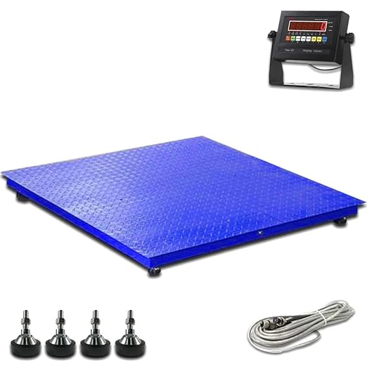 Liberty LS-800-4X5 NTEP Certified (Legal for Trade) Industrial Floor Scale | 48" x 60" | Capacity of 5,000 lbs x 1 lb + Blue