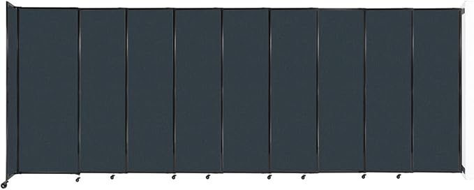 Wall-Mounted Sliding StraightWall Room Divider | Adjustable Widths | Locking Wheels | Room Separator | Up to 19'9" Wide x 7'6" Tall Blue Spruce Fabric Panels