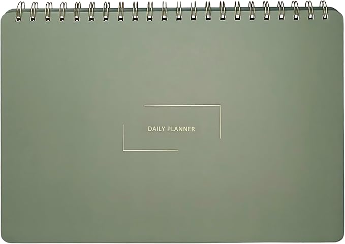 Undated Daily Planner | 8.25” x 11.75” Work To-Do Notebook | ADHD Academic Organizer | Multi-Layout | Men and Women Planner | College Supplies | Evergreen | Landscape Layout